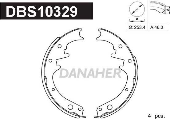 Danaher DBS10329 - Kit ganasce freno autozon.pro