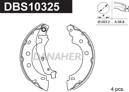 Danaher DBS10325 - Kit ganasce freno autozon.pro