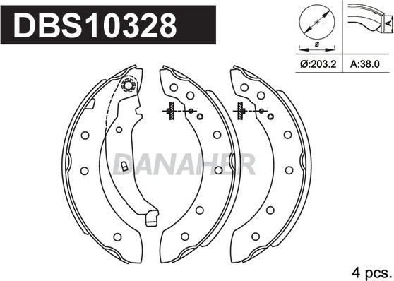 Danaher DBS10328 - Kit ganasce freno autozon.pro