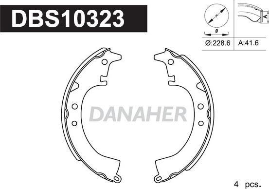 Danaher DBS10323 - Kit ganasce freno autozon.pro