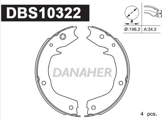 Danaher DBS10322 - Kit ganasce, Freno stazionamento autozon.pro