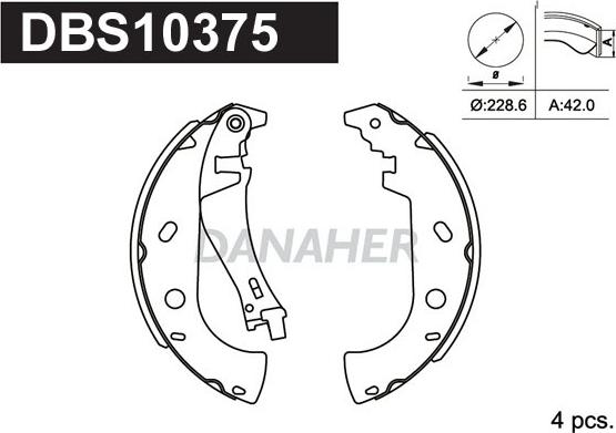 Danaher DBS10375 - Kit ganasce freno autozon.pro