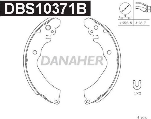 Danaher DBS10371B - Kit ganasce freno autozon.pro