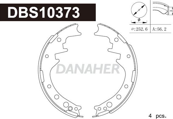 Danaher DBS10373 - Kit ganasce freno autozon.pro