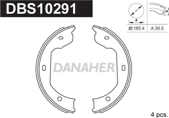 Danaher DBS10291 - Kit ganasce, Freno stazionamento autozon.pro