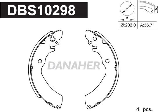 Danaher DBS10298 - Kit ganasce freno autozon.pro