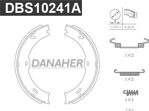 Danaher DBS10241A - Kit ganasce, Freno stazionamento autozon.pro