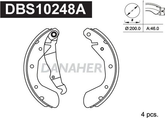 Danaher DBS10248A - Kit ganasce freno autozon.pro