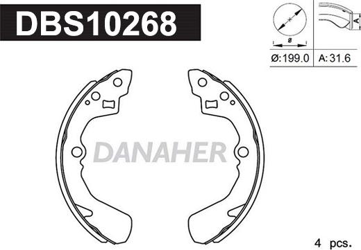 Danaher DBS10268 - Kit ganasce freno autozon.pro