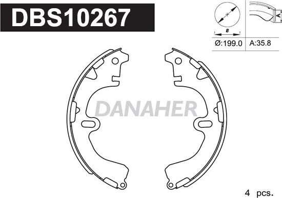 Danaher DBS10267 - Kit ganasce freno autozon.pro