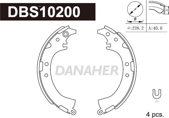 Danaher DBS10200 - Kit ganasce freno autozon.pro