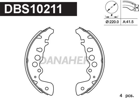 Danaher DBS10211 - Kit ganasce freno autozon.pro