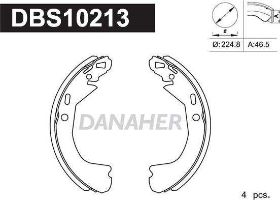 Danaher DBS10213 - Kit ganasce freno autozon.pro