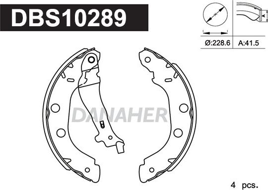 Danaher DBS10289 - Kit ganasce freno autozon.pro