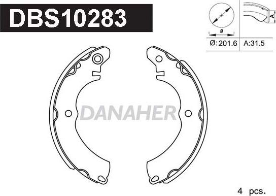 Danaher DBS10283 - Kit ganasce freno autozon.pro