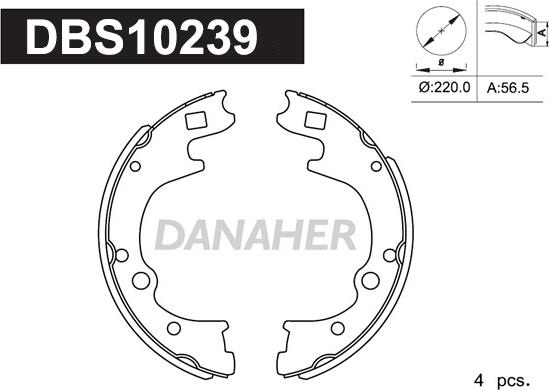 Danaher DBS10239 - Kit ganasce freno autozon.pro