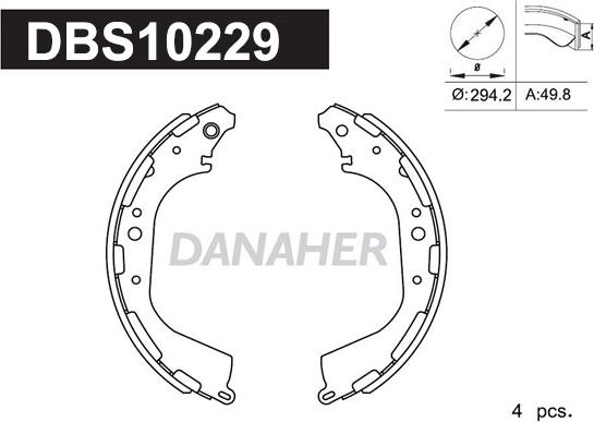 Danaher DBS10229 - Kit ganasce freno autozon.pro