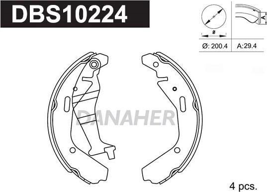 Danaher DBS10224 - Kit ganasce freno autozon.pro