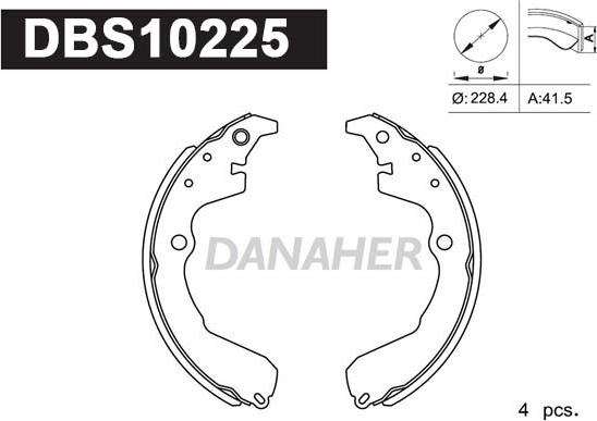 Danaher DBS10225 - Kit ganasce freno autozon.pro