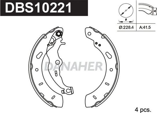 Danaher DBS10221 - Kit ganasce freno autozon.pro