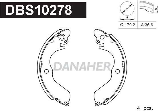 Danaher DBS10278 - Kit ganasce freno autozon.pro