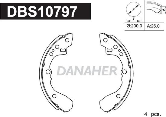 Danaher DBS10797 - Kit ganasce freno autozon.pro