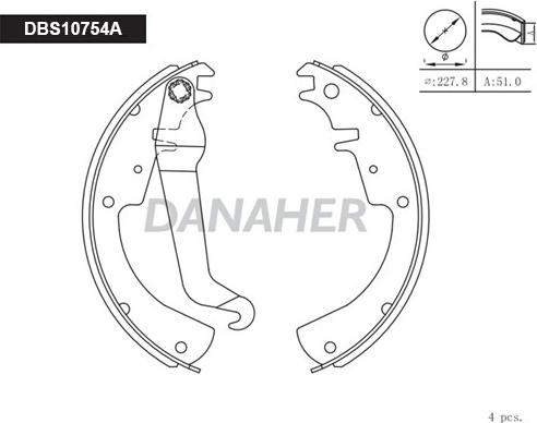 Danaher DBS10754A - Kit ganasce freno autozon.pro