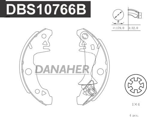 Danaher DBS10766B - Kit ganasce freno autozon.pro