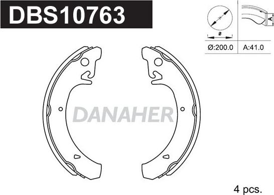 Danaher DBS10763 - Kit ganasce freno autozon.pro