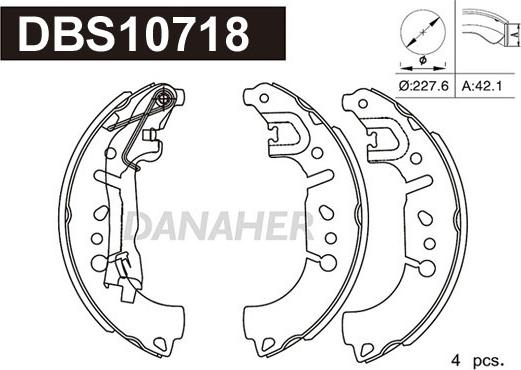 Danaher DBS10718 - Kit ganasce freno autozon.pro