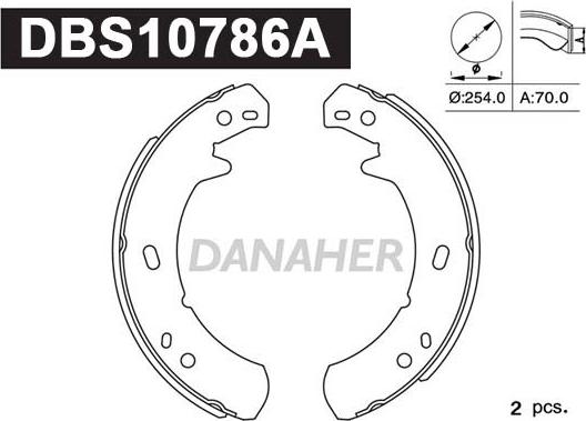 Danaher DBS10786A - Kit ganasce, Freno stazionamento autozon.pro