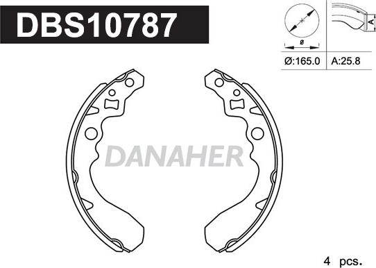 Danaher DBS10787 - Kit ganasce freno autozon.pro