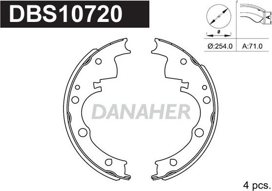 Danaher DBS10720 - Kit ganasce freno autozon.pro