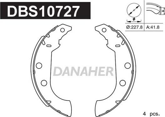 Danaher DBS10727 - Kit ganasce freno autozon.pro