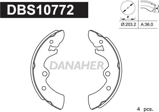 Danaher DBS10772 - Kit ganasce freno autozon.pro