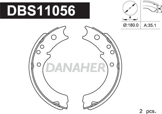 Danaher DBS11056 - Kit ganasce, Freno stazionamento autozon.pro