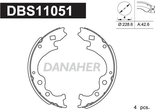 Danaher DBS11051 - Kit ganasce freno autozon.pro