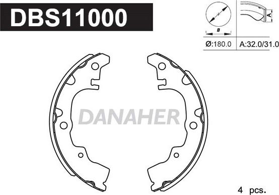 Danaher DBS11000 - Kit ganasce freno autozon.pro