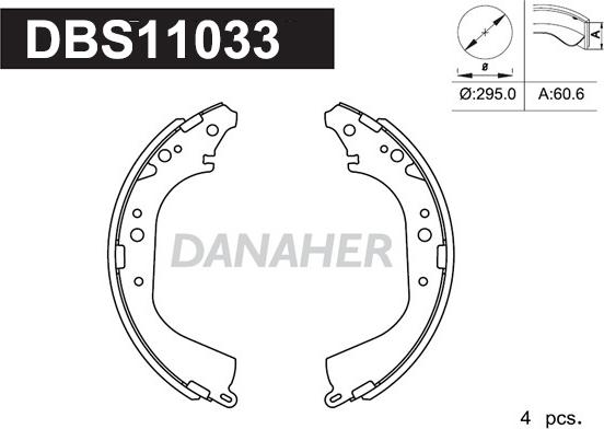 Danaher DBS11033 - Kit ganasce freno autozon.pro