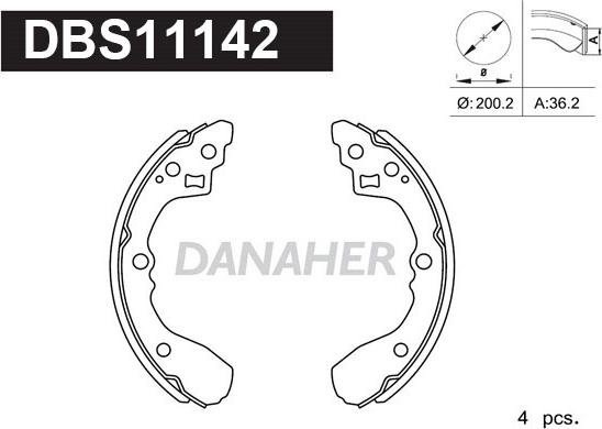 Danaher DBS11142 - Kit ganasce freno autozon.pro