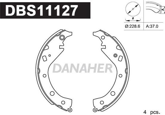 Danaher DBS11127 - Kit ganasce freno autozon.pro