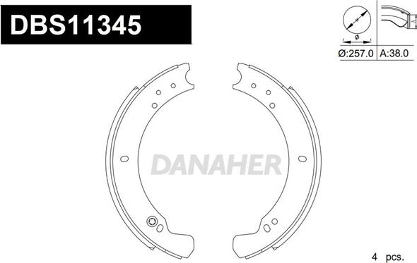 Danaher DBS11345 - Kit ganasce freno autozon.pro