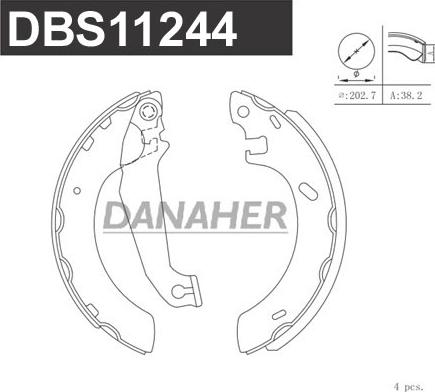 Danaher DBS11244 - Kit ganasce freno autozon.pro