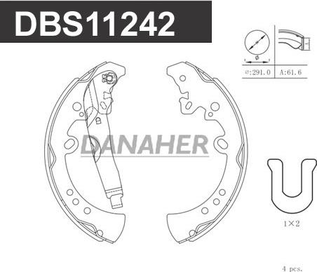 Danaher DBS11242 - Kit ganasce freno autozon.pro