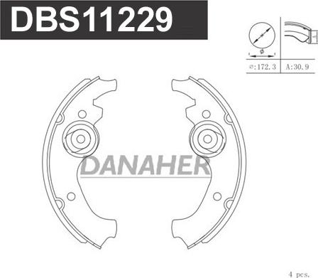 Danaher DBS11229 - Kit ganasce freno autozon.pro