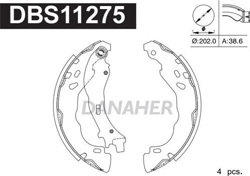 Danaher DBS11275 - Kit ganasce freno autozon.pro