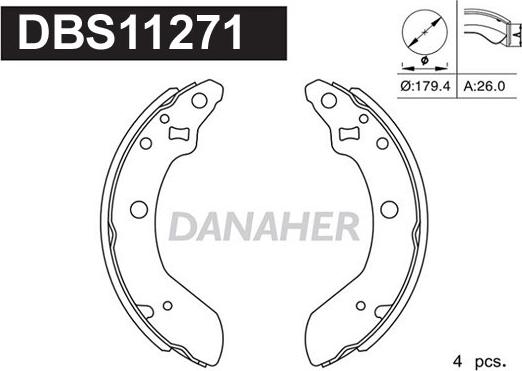 Danaher DBS11271 - Kit ganasce freno autozon.pro