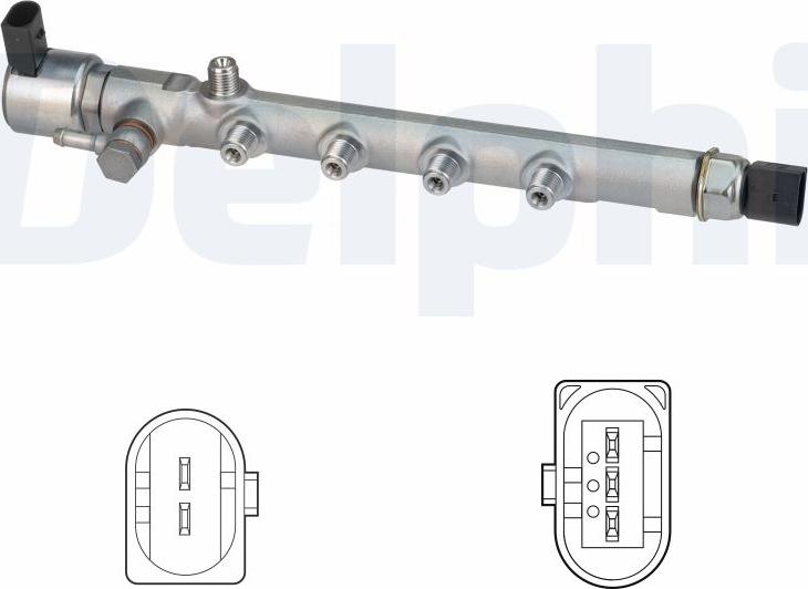 Delphi 28280808-12B1 - Collettore di distribuzione, Carburante autozon.pro