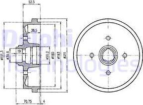 Delphi BF96 - Tamburo freno autozon.pro