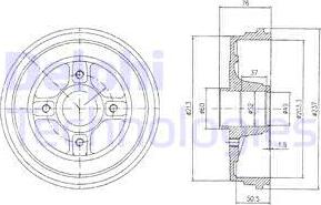 Delphi BF496 - Tamburo freno autozon.pro